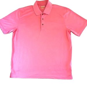 IZOD LARGE Vintage Textured Vibrant Pink Golf Polo Shirt